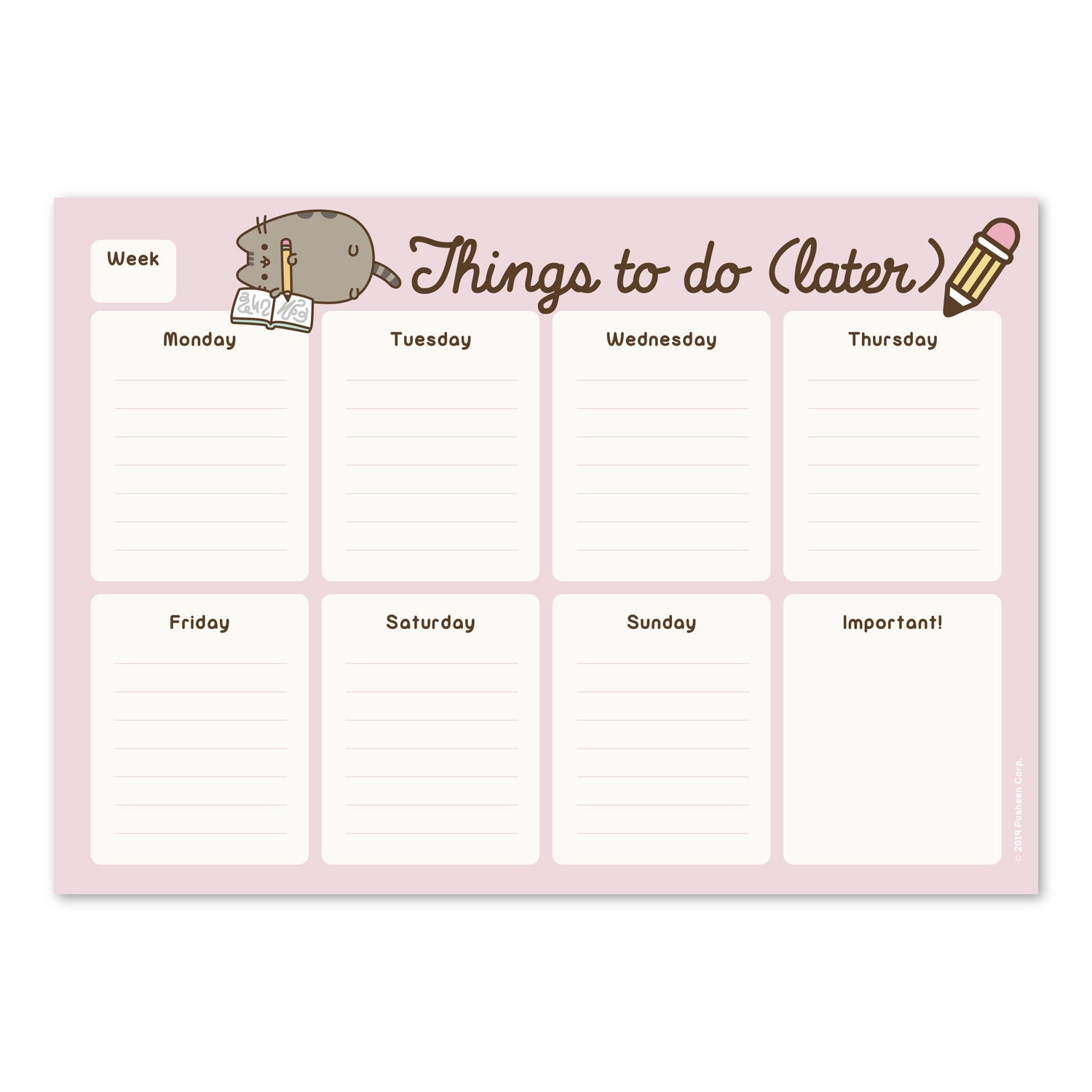 Pusheen Weekplanner - Rose Collection