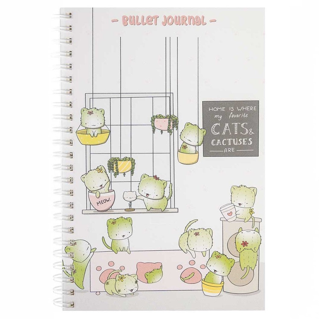 CutieSquad A5 Bullet Journal - Cactus Cats