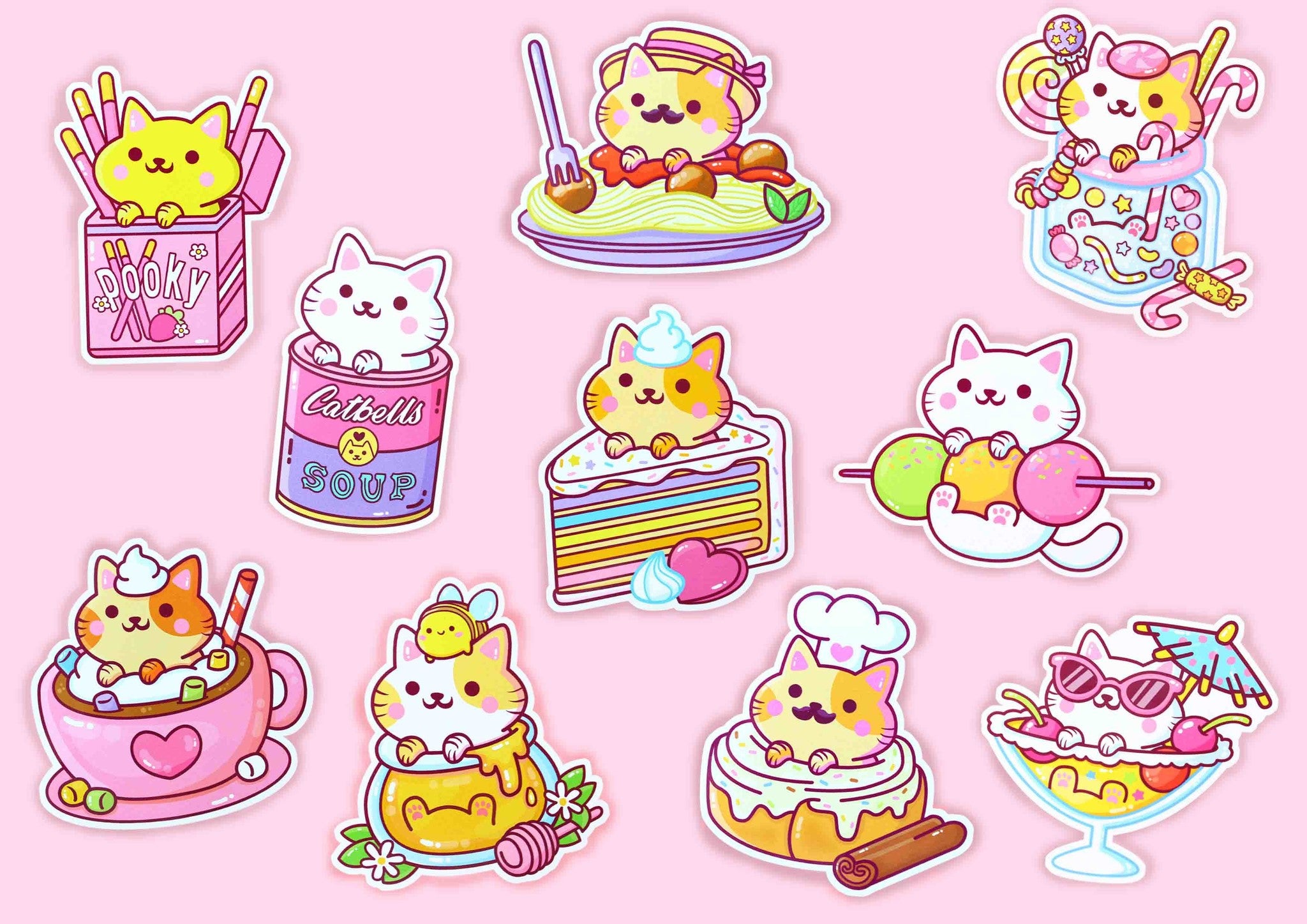 We Are Extinct YumYum Cats sticker set - 4