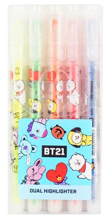 BT21 Dubbele Markeerstiften - Blauw