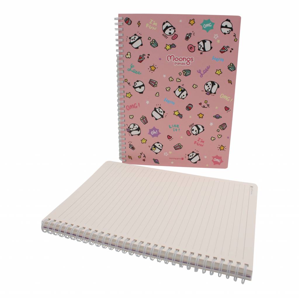 Moongs panda large notebook - roze