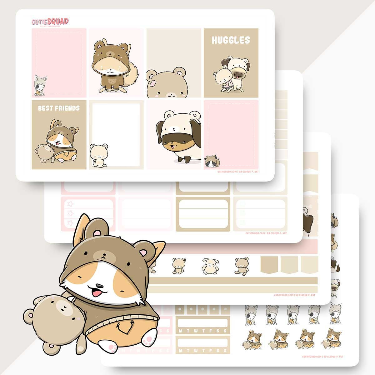 CutieSquad Planner Kit - Teddy Dogs