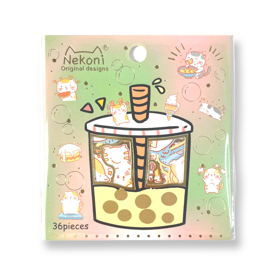 - Nekoni Cat Boba Stickerzakje
