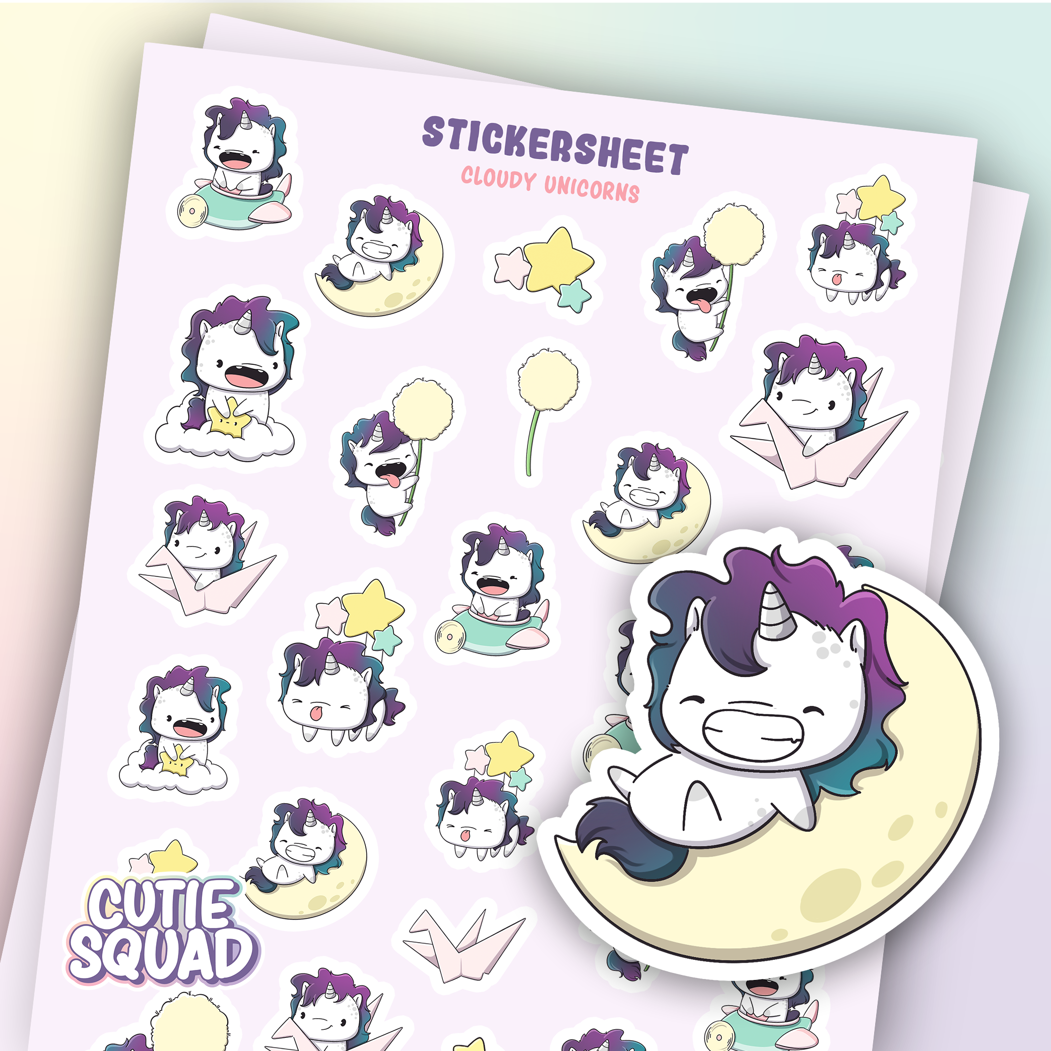 CutieSquad Stickervel Cloudy Unicorns - 