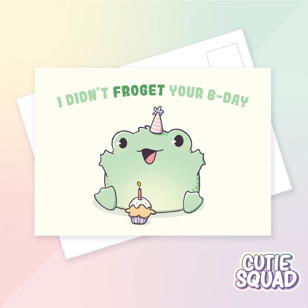 CutieSquad Ansichtkaart I didn't frog-et your birthday - 