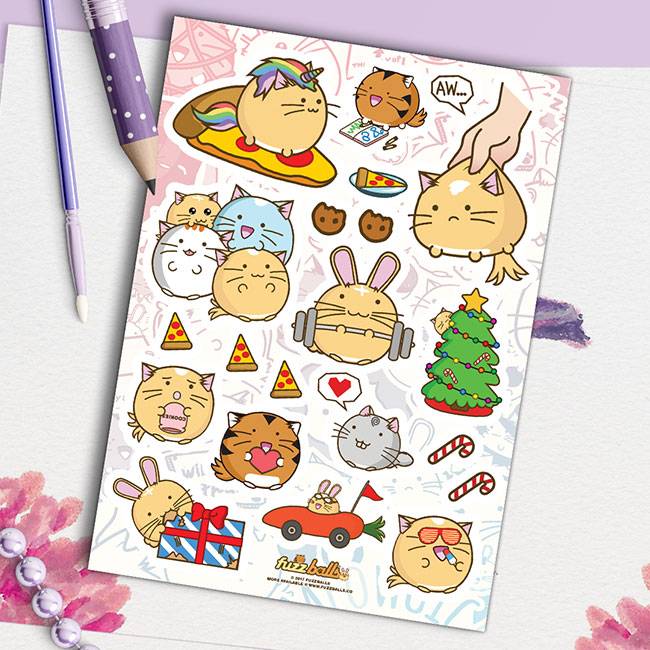 Fuzzballs Stickervel - Awesome