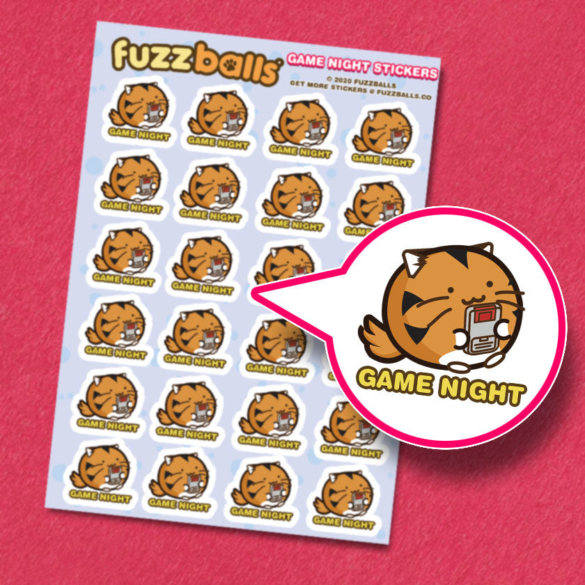 Fuzzballs Stickervel Game night - 