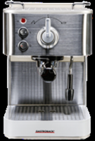 Gastroback Gastroback Design Espresso Plus. Type product: Espressomachine, Koffiezet apparaat type: Handmatig, Capaciteit watertank: 1,5 l, Koffie invoertype: Gemalen koffie, Aantal spuiten: 2. Vermog