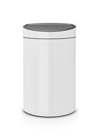 Touch Bin Abfallbehälter mit Kunststoffeinsatz, Mülleimer, Müll Eimer, White / Deckel White, 40 L, 114984 - Brabantia