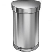 Simplehuman Semi-Round Edelstahl Abfallbehälter 45 Liter