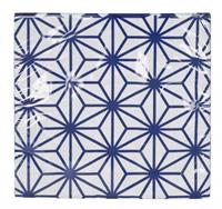 Tokyo Design Studio Blau / Weiße Servietten Stern / Wellen Figur - Nippon Blau - 20 Stück - 33 x 33cm