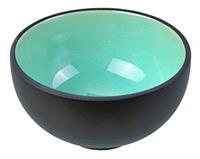 Zwart/Turquoise Kom - Glassy Turquoise - 11.5 x 6.5cm 350ml