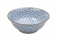 Wit/Blauw Kom - Mixed bowls - 20.5 x 7 x 8cm 1000ml