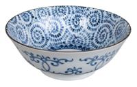 Blauw/Witte Kom - Mixed bowls - 19.5 x 7.5cm 1000ml