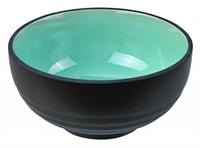 Zwart/Turquoise Kom - Glassy Turquoise - 16.2 x 7.8cm 460ml