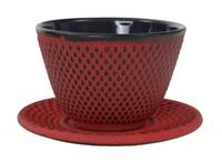 Tokyo Design Studio Rote Teetasse mit Untersetzer - 7 x 5,5 cm 120 ml