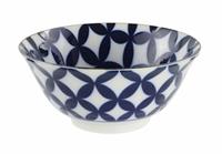 Blauw/Witte Kom - Mixed bowls - 14.8 x 6.8cm 500ml