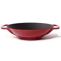 Gietijzeren wok rood, 35cm - 