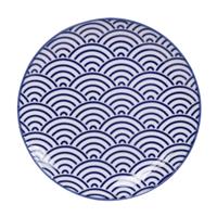 Tokyo Design Studio Blau / Weißer Teller Wellen - Nippon Blau - 16 x 2 cm