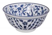 Blauw/Witte Kom - Mixed bowls - 14.8 x 7cm 500ml