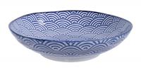 Tokyo Design Studio Blau / Weißer Teller Wellen - Nippon Blau - 21 x 5,2 cm