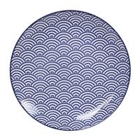 Blauw/Wit Bord Golven - Nippon Blue - 25.7 x 3cm