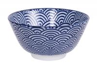 Tokyo Design Studio Blau / Weiße Schüssel mit Wellen - Nippon Blau - 12 x 6,4 cm 300 ml