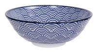 Tokyo Design Studio Blau / Weiße Schüssel Wellen - Nippon Blau - 21 x 7,8 cm 1000 ml