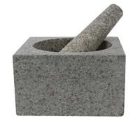 Cosy & Trendy Vijzel met stamper graniet 14 cm vierkant Cosy&Trendy