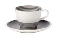 Villeroy & Boch Manufacture Manufacture gris Kaffeetasse mit Untertasse 2tlg. (grau)