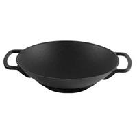 Gietijzeren wok mat zwart, 35cm - 