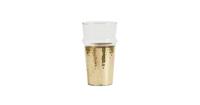 NORDAL Isolierkanne »DRINKING GLASS W/GOLDEN METAL SHEET«, Trinkglas mundgeblasen