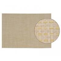 8x Placemats met geweven print beige 45 x 30 cm Beige