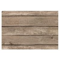 2x Placemats lichtbruine hout print 44 cm Bruin