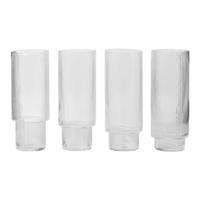 fermliving Ferm Living - Ripple Long Drink Glass Set of 4 - Smoked Grey (100128112)