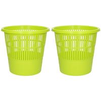 2x Groene vuilnisbakken/prullenbakken 20 liter Groen