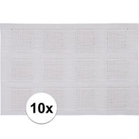 10x Placemats wit geweven/gevlochten 45 x 30 cm Wit