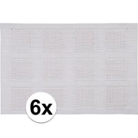 6x Placemats wit geweven/gevlochten 45 x 30 cm Wit