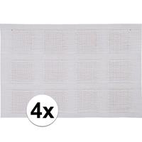 4x Placemats wit geweven/gevlochten 45 x 30 cm Wit