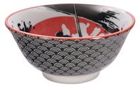 Zwart/Rode Samurai Kom - Mixed Bowls - 14,8 x 7cm 500ml