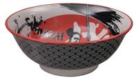 Zwart/Rode Samurai Kom - Mixed Bowls - 20,3 x 8cm 1000ml