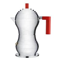 Alessi Espressokocher Alessi Pulcina Espressomaschine rot 150 ml/3 Tassen Espressokocher induktionsherdgeeignet MDL02/3RFM