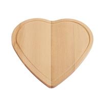 Hartvormig houten snijplank/serveerplank 16 cm Bruin