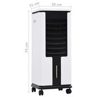 vidaXL 3-in-1 Mobiler Luftkühler Luftbefeuchter Luftreiniger 75 W Weiß