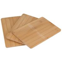 3x Snijplanken/broodplanken bamboe hout rechthoek 22 cm Bruin
