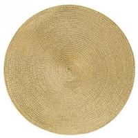 6x Luxe ronde placemat goud 38 cm gevlochten Goudkleurig