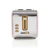 Toaster / Soft Touch Serie / 2 Steckplätze / Bräunungsstufen: 6 / Auftaufunktion / Pink - Nedis
