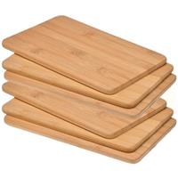Set van 6x houten bamboe snijplanken / broodplanken 22 cm Bruin