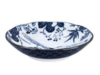 Tokyo Design Studio Blau / Weiße Schüssel Kranich - Flora Japonica - 21 x 5,3 cm 600 ml