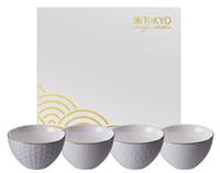 Tokyo Design Studio Wit/Goude Kommenset - Nippon White - Set van 4 stuks - 11.4 x 6cm 350ml